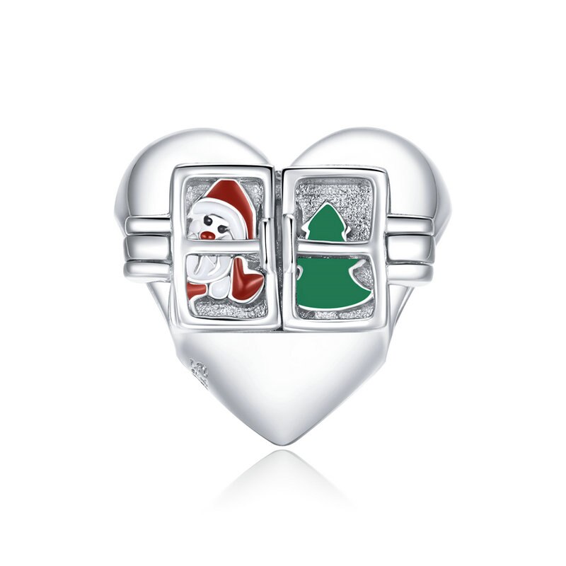 BAMOER Cute Christmas 925 Sterling Silver Charm Beads Fit Original Charms Bracelet