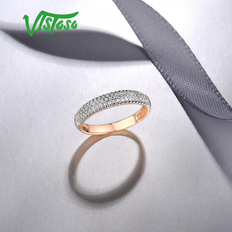 14K Rose Gold Diamond Ring for women