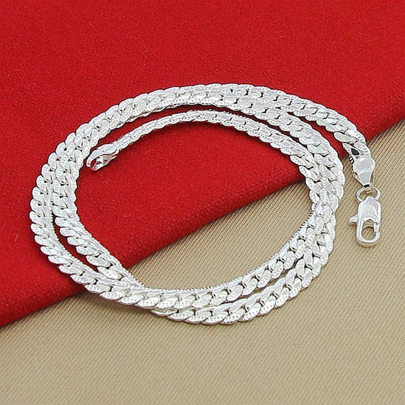 High Quality 925 Sterling Silver 6mm Chain Necklace
