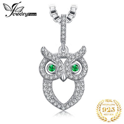 Sterling Silver Simulated Nano Emerald Pendant Necklace for Woman