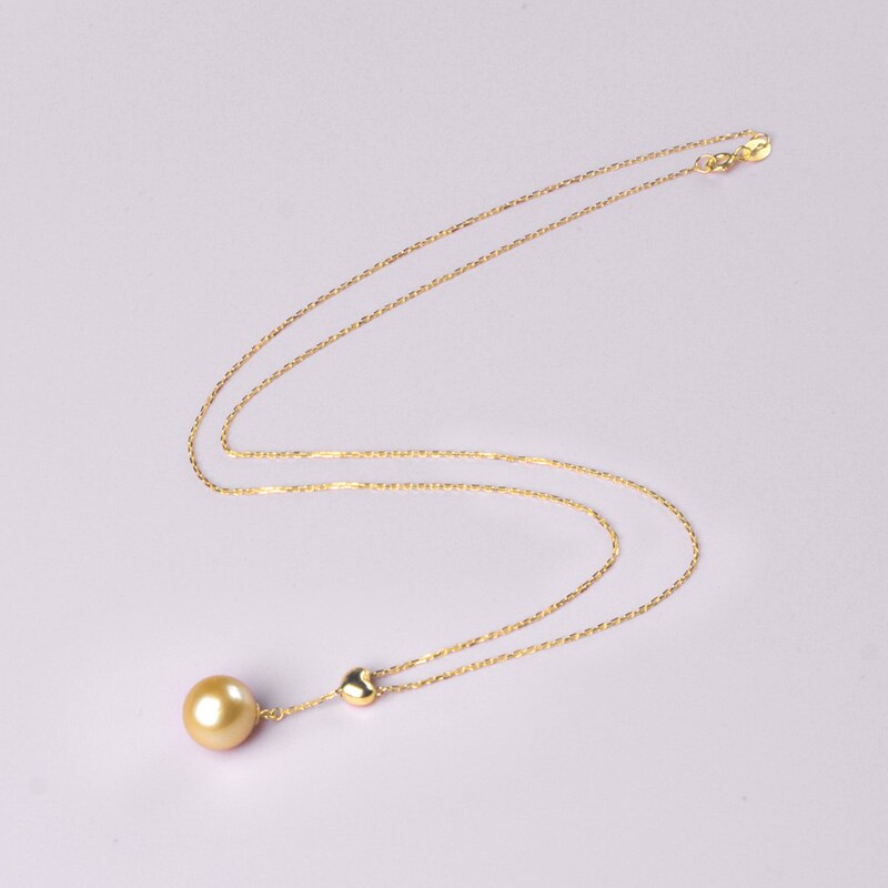 18K Gold Natural South Sea Pearl Pendant Necklace for Women