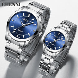 Stainless Steel Couple Watch, Waterproof Quartz for Women and Men