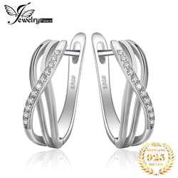 925 Sterling Silver Infinity Love Knot Earrings with 5A CZ for Women