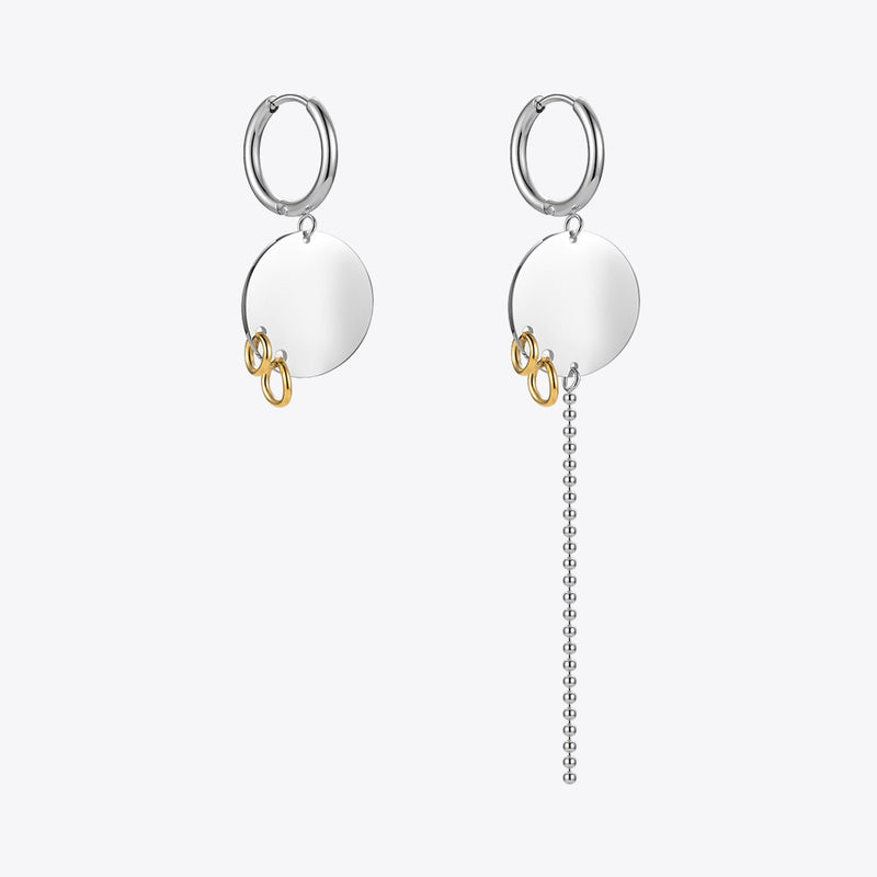 ENFASHION Simple Stainless Steel Colorblock Drop Earrings Irregular Length Design Mujer Earring Fashion Jewelry Party E221353