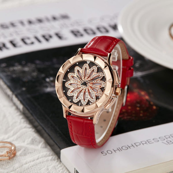 Rose Gold Rhinestone Ladies Watch