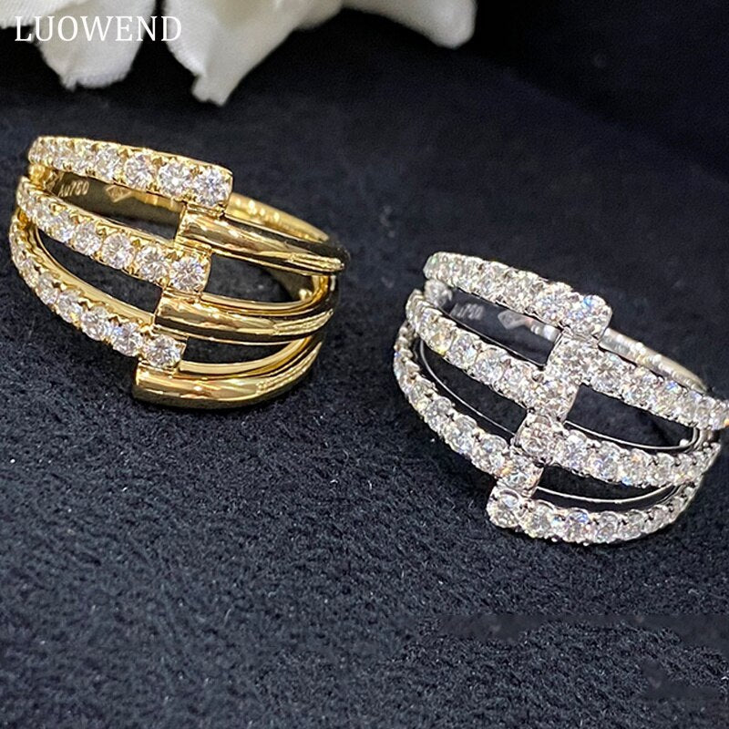 18K Gold & Diamond Two-Tone Wedding Band for Women