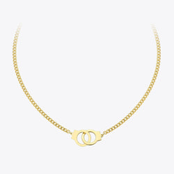 ENFASHION Punk Handcuffs Pendant Necklace Choker For Women Stainless Steel Link Chain Necklace Fashion Femme Jewelry Gifts P3013