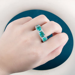 Sterling Silver Paraiba Gemstone Ring for Woman