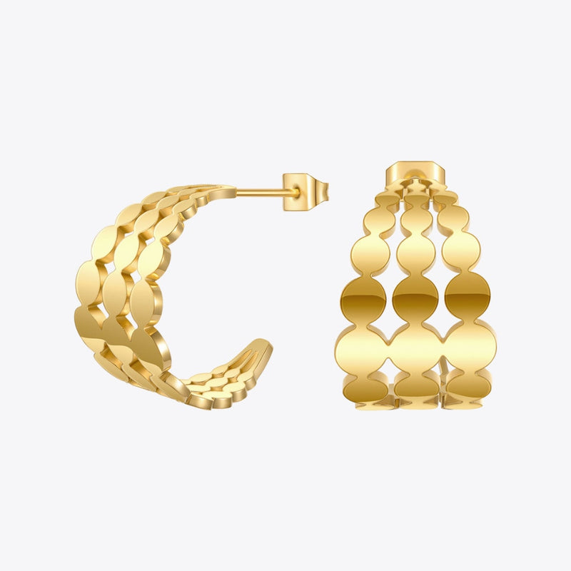 ENFASHION Dot Row Stud Earrings For Women Piercing Pendientes Stainless Steel Fashion Jewelry Gold Color Earring Gift E1242