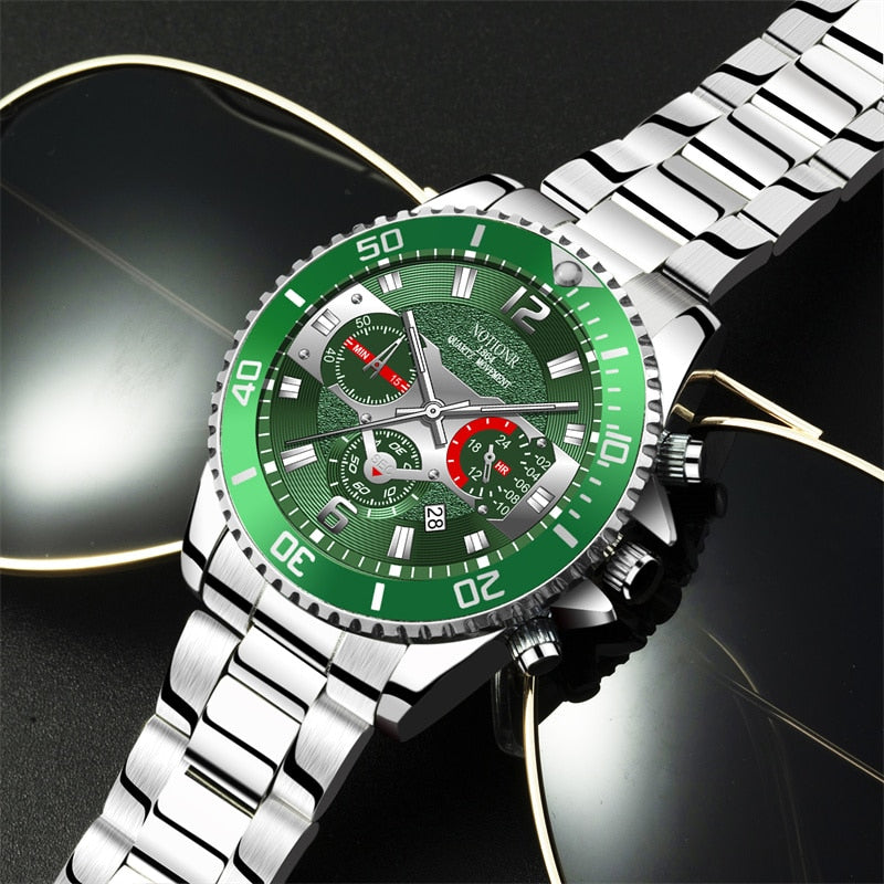 Stainless Steel Waterproof Luminous Quartz Watch for Men