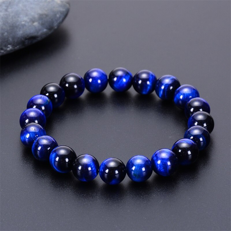 925 Silver Tiger Eye 5A Natural Stone Bead Bracelet for Man