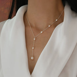 Sterling Silver Natural Freshwater Pearl Pendant Necklace for Women