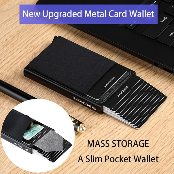 RFID Smart Wallet, Metal, Pop Up, Minimalist, for Men & Women