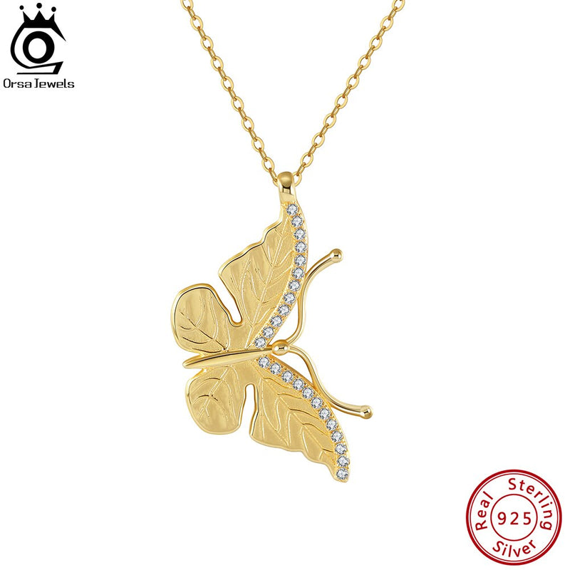 925 Sterling Silver Butterfly Pendant Necklace for Women