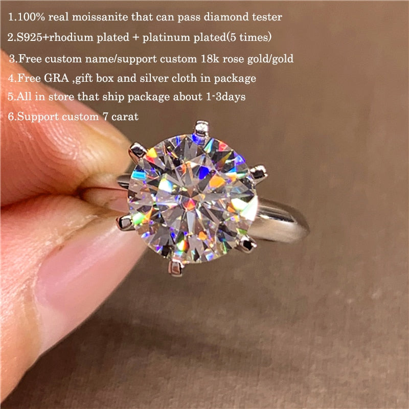 14K Gold Moissanite Solitaire Ring for Women