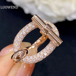 18K Gold Pig Nose Diamond Ring for Women