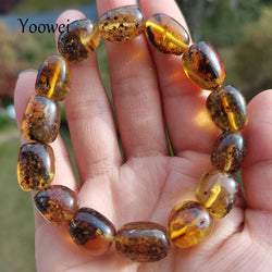 Sterling Silver Natural Amber Bracelet for Unisex