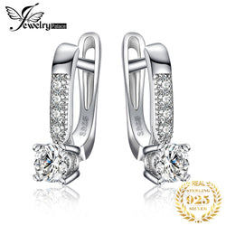 925 Sterling Silver Cubic Zirconia Clip Huggie Earrings for Women