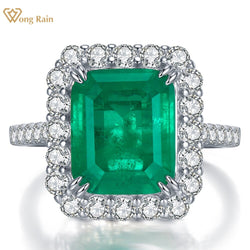 925 Sterling Silver Emerald Cut Emerald 1.00ct Engagement Ring for Her