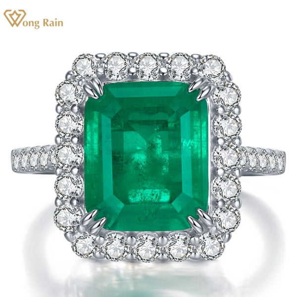 925 Sterling Silver Emerald Cut Emerald 1.00ct Engagement Ring for Her