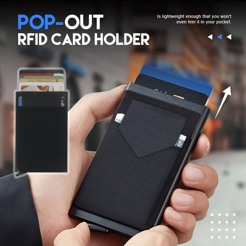 Stainless Steel RFID Smart Slim Pop Up Wallet for Men