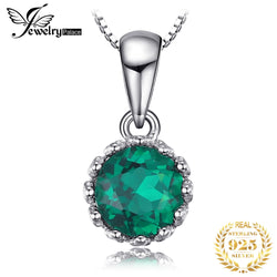 925 Sterling Silver Nano Emerald Pendant Necklace for Women