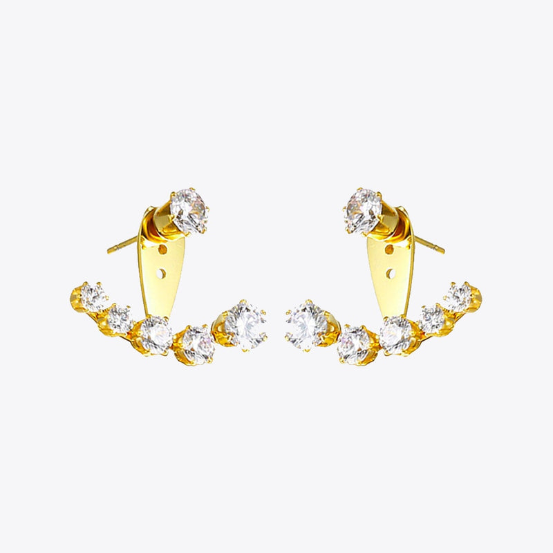 Enfashion Crystal Earrings Gold Color Zirconia Stone Stud Earrings Stainless Steel Earring For Women Jewelry Wholesale E5208