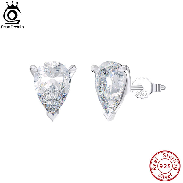 Sterling Silver Cubic Zirconia Stud Earrings for Women