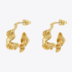 ENFASHION Piercing Hoop Earrings For Women Christmas New In Ruffle Earings Fashion Jewelry Gold Color Pendientes Mujer E221447