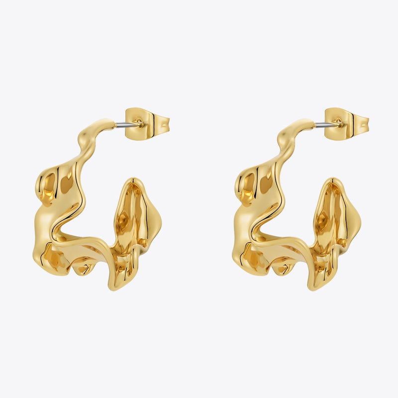 ENFASHION Piercing Hoop Earrings For Women Christmas New In Ruffle Earings Fashion Jewelry Gold Color Pendientes Mujer E221447