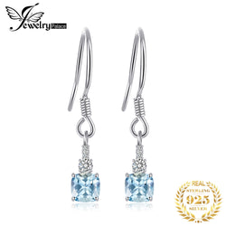 925 Sterling Silver Sky Blue Topaz Drop Earrings for Woman