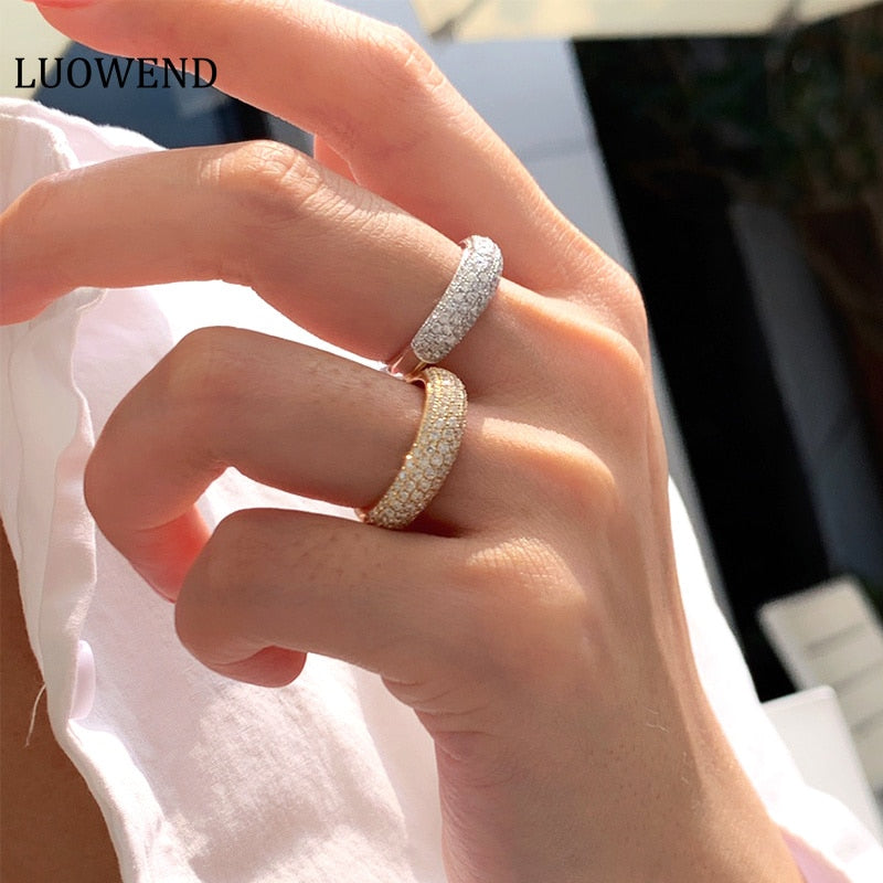 18K Yellow Gold Diamond Row Wedding Band for Women