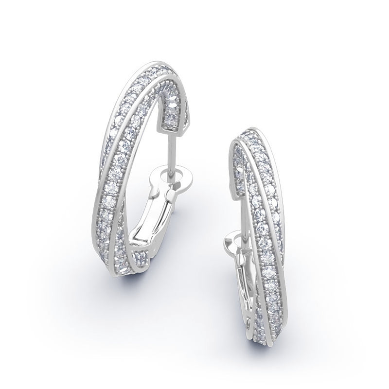 Sterling Silver 925 7.5ct Moissanite Diamond Hoop Earrings for Women