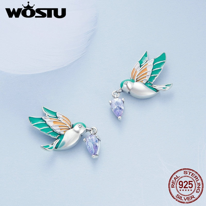 925 Sterling Silver Kingfisher Stud Earrings for Women