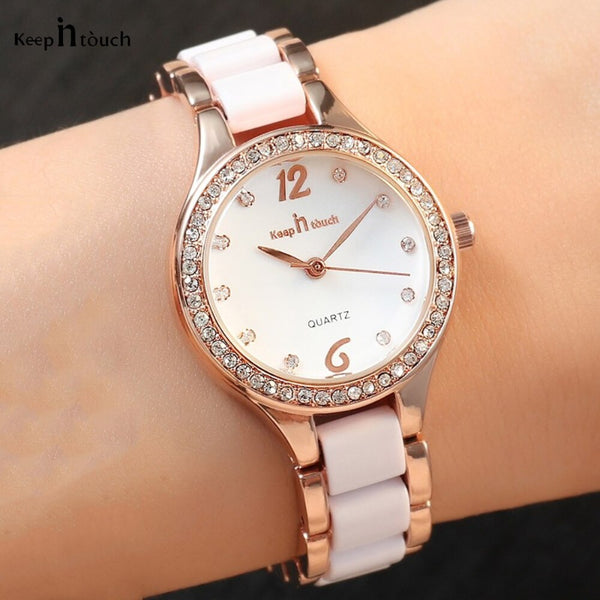 New Fashion Women Watches Waterproof Ceramic Quartz Lady Clock For Girl Dress Diamond Female Gift Relogio Feminino