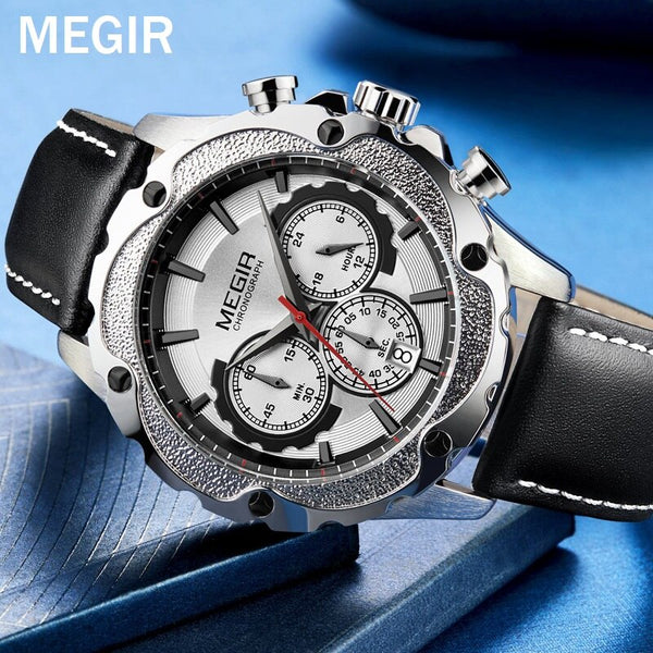 Stainless Steel Chronograph Sport Watch with Luminous and Waterproof Features for Men