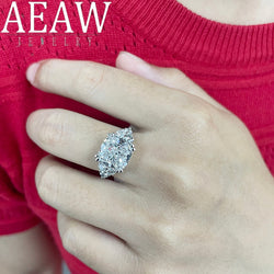 White Gold 5.5ct Lab Grown Diamond Halo Engagement Ring for Women