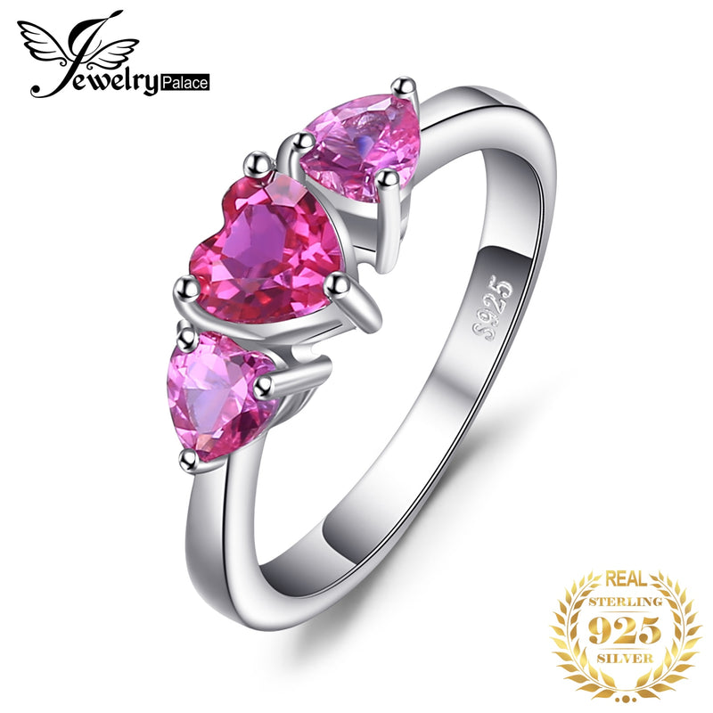 Sterling Silver Pink Sapphire Heart Ring