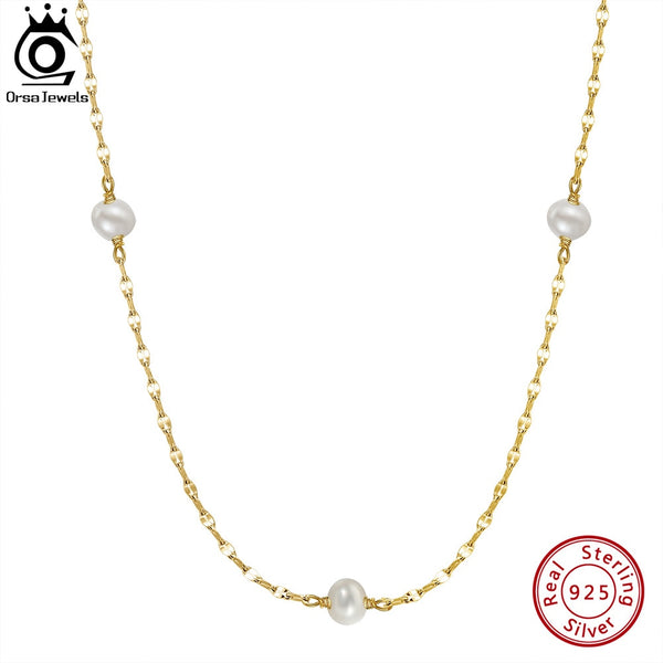 925 Sterling Silver Baroque Pearl Necklace for Women