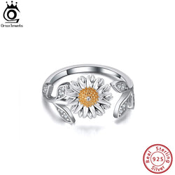 Sterling Silver Sunflower Ring for Women