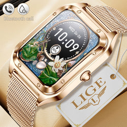 Stainless Steel 1.57 inch Fashion Smart Watch with Health Monitoring and Music for Women