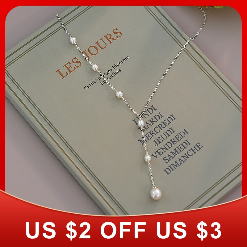 Sterling Silver Natural Freshwater Pearl Pendant Necklace for Women