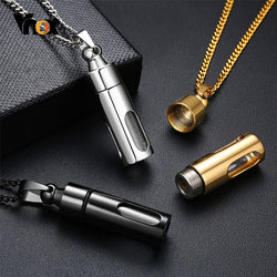 Stainless Steel Hollow Tube Pendant for Men or Women.