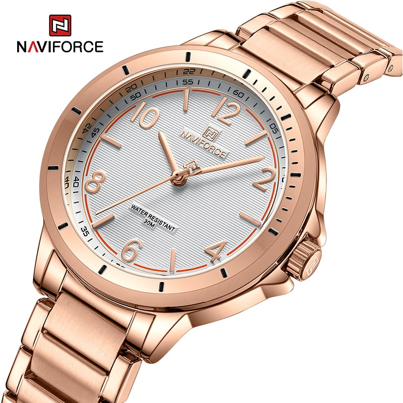 Stainless Steel Quartz Watch with Bracelet, Fashionable, for Women