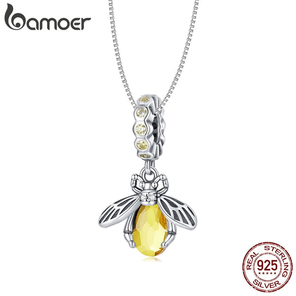 925 Sterling Silver Bee Pendant Necklace for Women