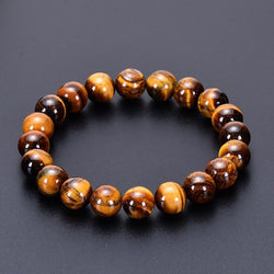 925 Silver Tiger Eye 5A Natural Stone Bead Bracelet for Man