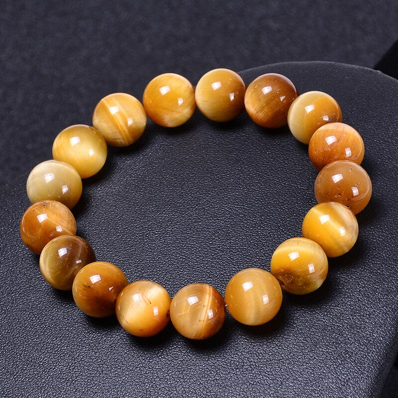 925 Silver Tiger Eye 5A Natural Stone Bead Bracelet for Man