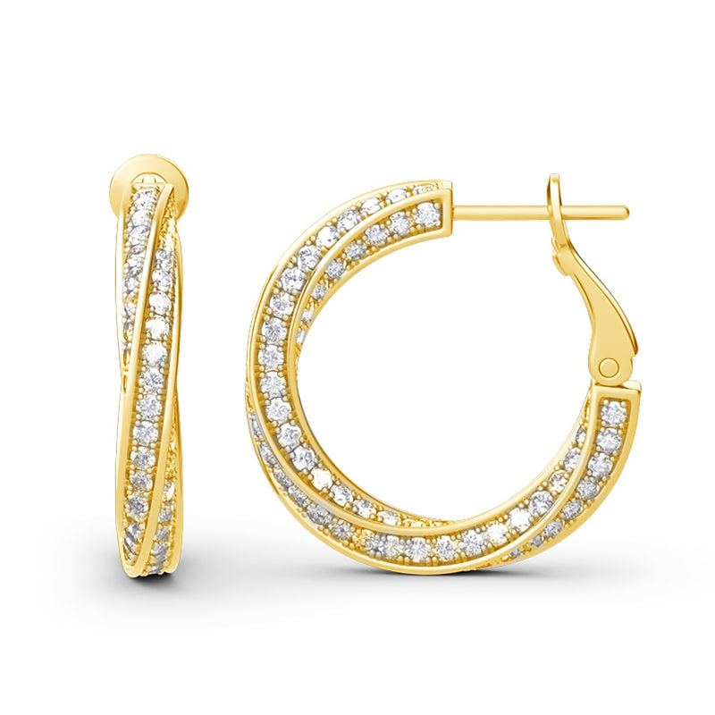 Sterling Silver 925 7.5ct Moissanite Diamond Hoop Earrings for Women