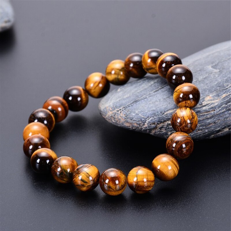 925 Silver Tiger Eye 5A Natural Stone Bead Bracelet for Man