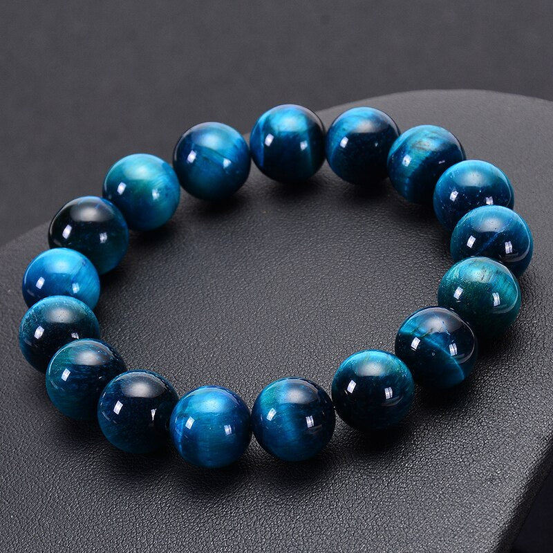 925 Silver Tiger Eye 5A Natural Stone Bead Bracelet for Man